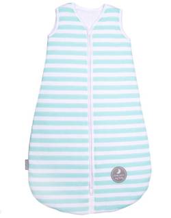 NATULINO® Baby Schlafsack BABYCOMFORT | Mint Stripes & White | 21-24℃ | 2-lagig nicht isoliert