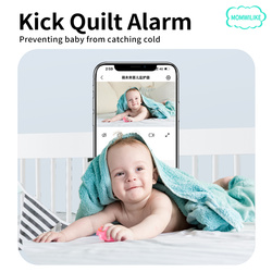 MOMWILIKE A.I. Smart-Babyphone mit Gesichtsbedeckungserkennung, Schrei- und Schlafüberwachung (Pink Bunny)