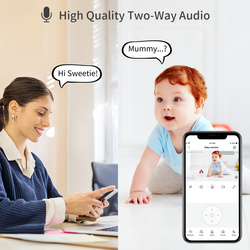 MOMWILIKE A.I. Smart-Babyphone mit Gesichtsbedeckungserkennung, Schrei- und Schlafüberwachung (Pink Bunny)