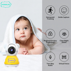 MOMWILIKE A.I. Smart-Babyphone mit Gesichtsbedeckungserkennung, Schrei- und Schlafüberwachung (Pink Bunny)