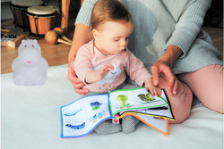 Snuza Hero MD - tragbarer Atmungsmonitor für Babys. Medizinprodukt + Lampe für Kinder Natulino MIA das Flusspferd